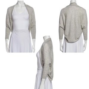 White + Warren beige cashmere shrug, Small